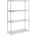 Global Industrial 4 Tier Wire Shelving Starter Unit, Stainless Steel, 72W x 24D x 54H B2346072